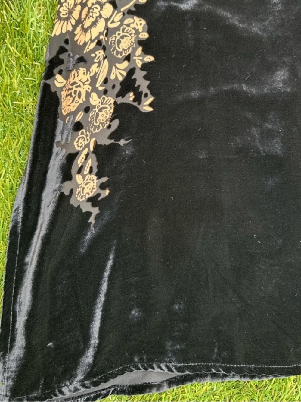 Vintage Y2K WhimsyGoth Fairy Floral Velvet Silk Burnout Kimono Cardigan Medium - Picture 7 of 12
